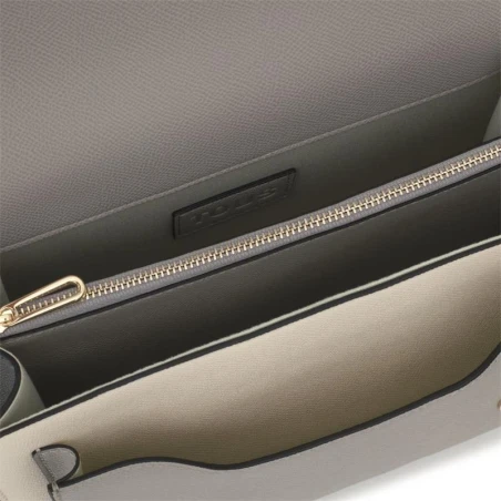 Bandolera TOUS Audree Saffiano Beige y Gris Mediana 2002202601