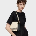 Bandolera TOUS Audree Saffiano Beige y Gris Mediana 2002202601