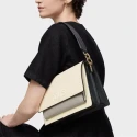 Bandolera TOUS Audree Saffiano Beige y Gris Mediana 2002202601