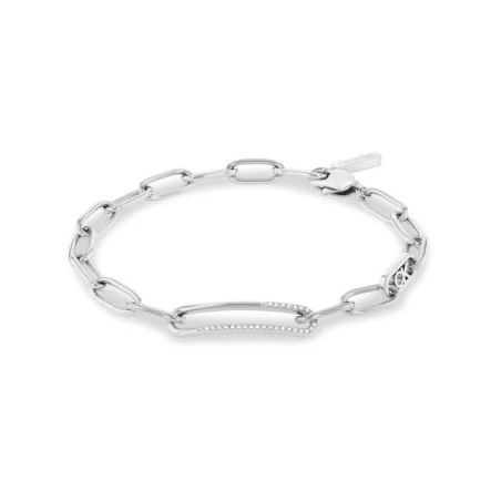 Pulsera Calvin Klein Asymmetrical Elegannce Acero Plateado y Cristales Blancos 35000542