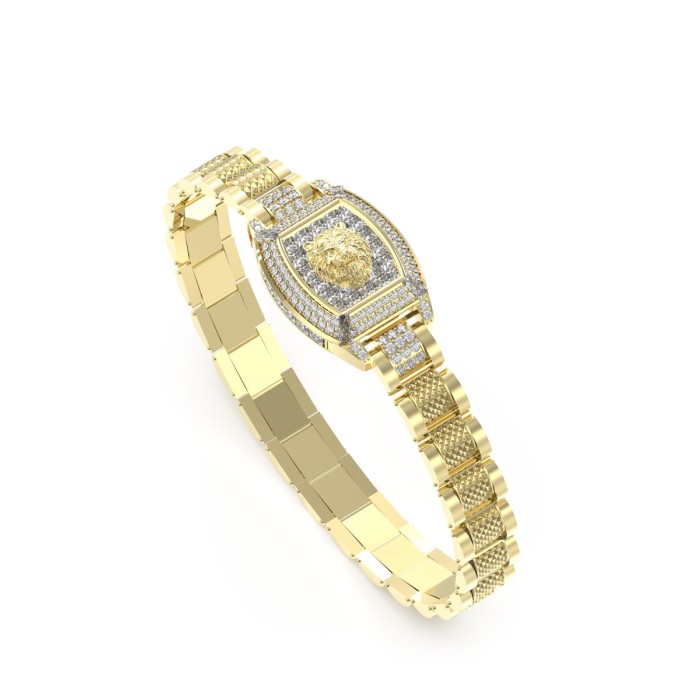 Pulsera Guess Lion King Acero Baño Oro León y...