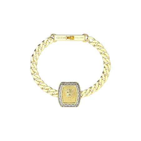 Pulsera Guess Lion King Acero Baño Oro León y Cristales Blancos Hombre JUMB05009JWYGS