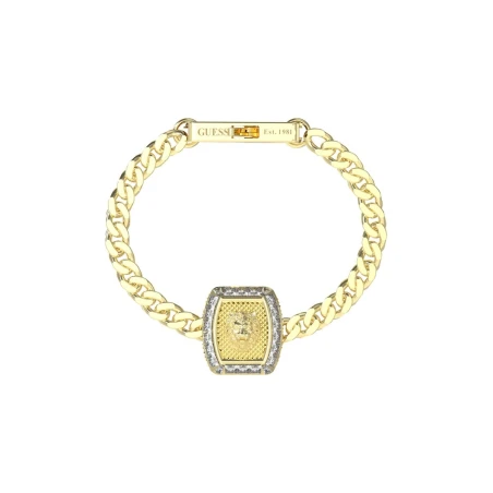 Pulsera Guess Lion King Acero Baño Oro León y Cristales Blancos Hombre JUMB05009JWYGS