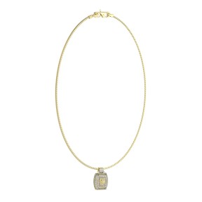 Collar Guess Lion King Acero Baño Oro y Cristales Blancos...