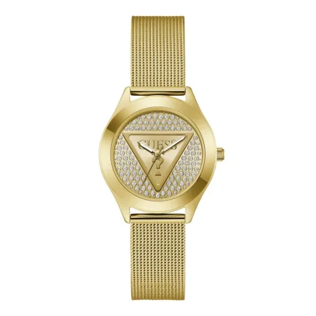 Reloj Guess Glitz Plaque Dorado Analógico Mujer GW0835L2