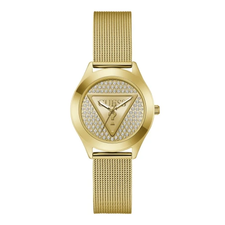 Reloj Guess Glitz Plaque Dorado Analógico Mujer GW0835L2