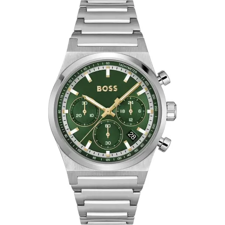 Reloj Boss Candor Plateado y Verde Cronógrafo Hombre 1514220