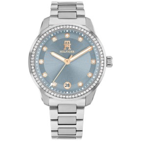 Reloj Tommy Hilfiger Th85 Crystals Plateado y Azul...