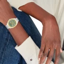 Reloj Tommy Hilfiger Mellie Plateado, Dorado y Verde Multifunción Mujer 1782785