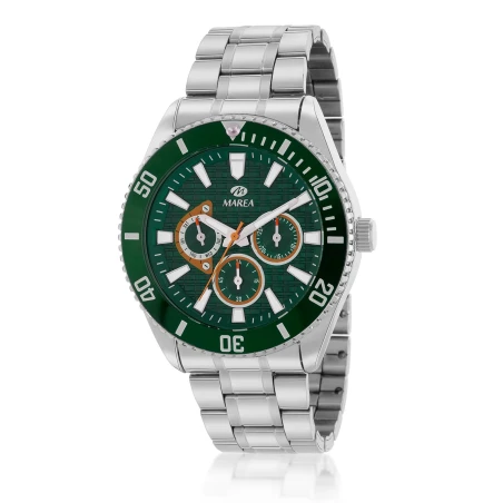 Reloj Marea Plateado y Verde Multifunción Hombre B41393/3