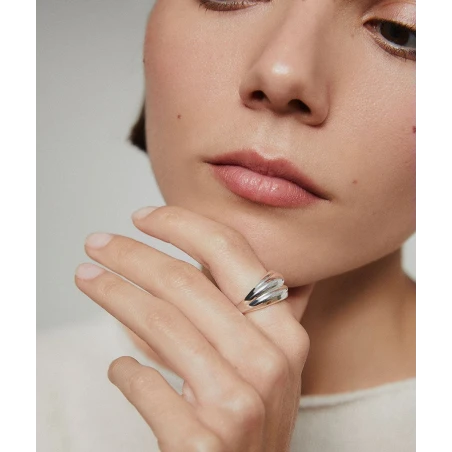Anillo Vidal&Vidal Curva Baño Plata X279331214