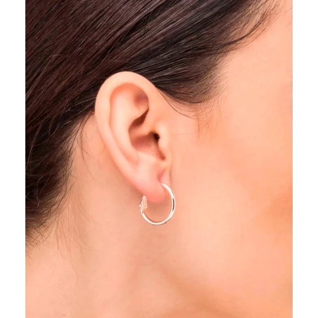 Pendientes Vidal&Vidal Aro Redondeado Baño Plata Q2776C