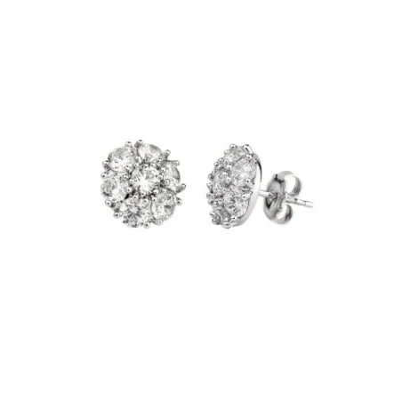 Pendientes Vidal&Vidal Flor Baño Plata y Circonitas Blancas R2040A