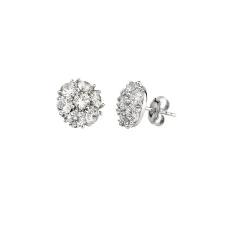 Pendientes Vidal&Vidal Flor Baño Plata y Circonitas Blancas R2040A