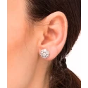 Pendientes Vidal&Vidal Flor Baño Plata y Circonitas Blancas R2040A