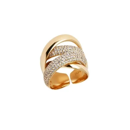 Anillo Vidal&Vidal Nica Tiras Baño Oro y Circonitas Blancas X476921214