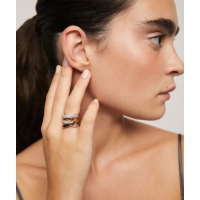 Anillo Vidal&Vidal Nica Tiras Baño Oro y Circonitas... 2