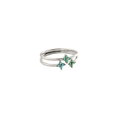 Set 2 Anillos Agatha Paris Fino Beloved Plata y Circonitas Multicolor 02220529-255