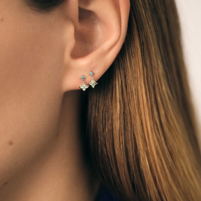 Pendientes Cortos Agatha Paris Beloved Plata y Circonitas... 2