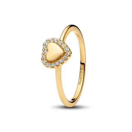 Anillo Pandora Halo Corazón Baño Oro 163801C01