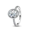 Anillo Pandora Halo Ovalado Brillante Plata 193777C01