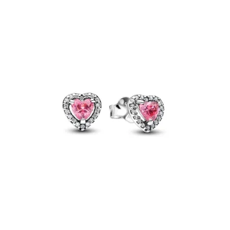 Pendientes Pandora Corazón Rosa Elevado 298427C02