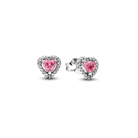 Pendientes Pandora Corazón Rosa Elevado 298427C02