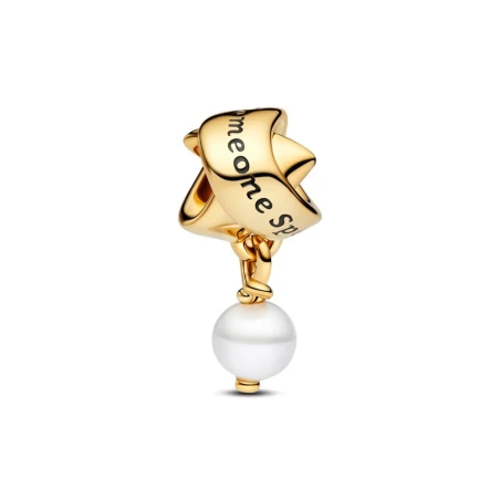 Charm Pandora Cinta Perlas Cultivadas de Agua Dulce Baño Oro 763784C01