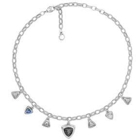 Collar Ciclón Fortuna Baño Plata y Cristales Multicolor...