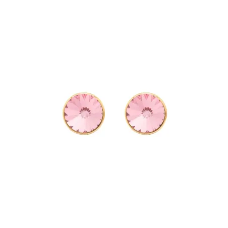 Pendientes Victoria Cruz Basic Plata Baño Oro y Cristal Rosa A2791-26DT