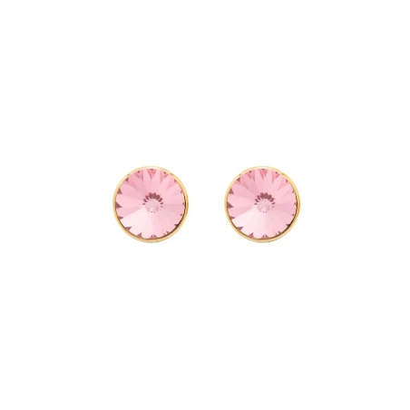 Pendientes Victoria Cruz Basic Plata Baño Oro y Cristal Rosa A2791-26DT