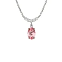 Collar Corto Victoria Cruz Bonjour Plata Baño Rodio y Cristales blancos y Rosa A5217-04HG