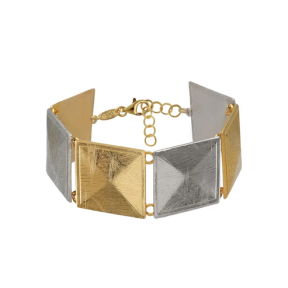 Pulsera Victoria Cruz Good Morning Cuadrados Plata Baño...