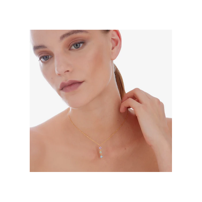 Collar Corto Victoria Cruz Ryver Plata Baño Oro...