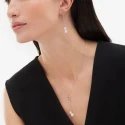 Pendientes Largos Victoria Cruz Ohayo Cadenas Plata Baño Oro y Perlas A5203-00DT