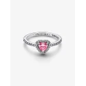 Anillo Pandora Corazón Rosa Elevado 198421C03