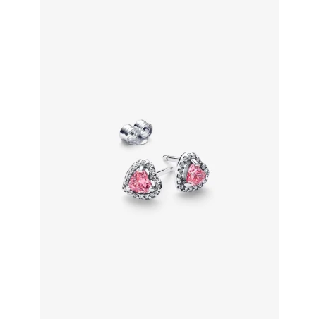 Pendientes Pandora Corazón Rosa Elevado 298427C02
