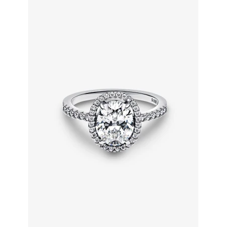 Anillo Pandora Halo Ovalado Brillante Plata 193777C01