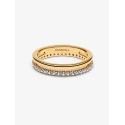 Anillo Pandora Doble Banda Baño Oro 163799C01