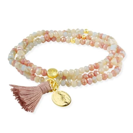 Pulsera Marina García Zen Make Up, Virgen de la Milagrosa Plata Baño Oro 91043U25