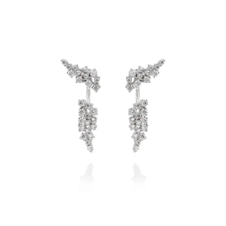 Pendientes Marina García Macarena Plata Baño Rodio y Circonitas Blancas 90854PB