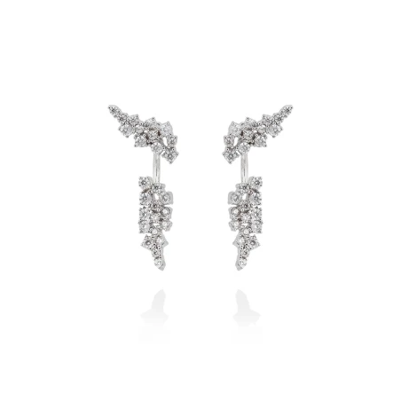 Pendientes Marina García Macarena Plata Baño Rodio y Circonitas Blancas 90854PB