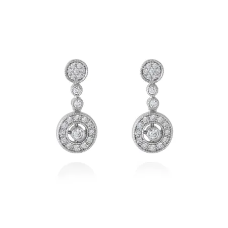 Pendientes Marina García Viena Plata Baño Rodio y Circonitas Blancas 90328PB
