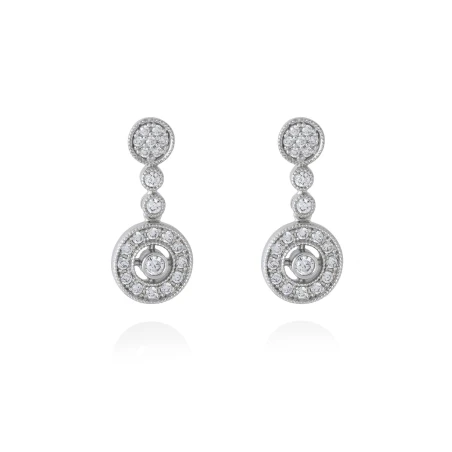 Pendientes Marina García Viena Plata Baño Rodio y Circonitas Blancas 90328PB