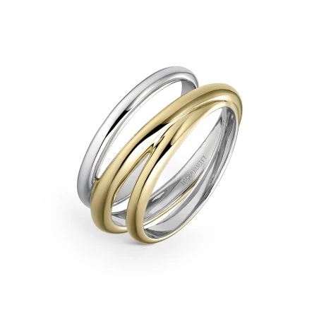 Anillo Itemporality Triple Aro Plata Bicolor SRN-400-135