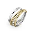 Anillo Itemporality Triple Aro Plata Bicolor SRN-400-135