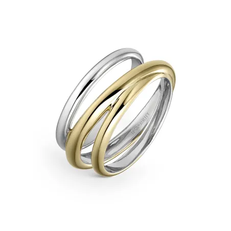 Anillo Itemporality Triple Aro Plata Bicolor SRN-400-135