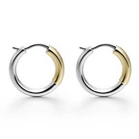 Pendientes Itemporality Aro Plata Baño Rodio y Oro...