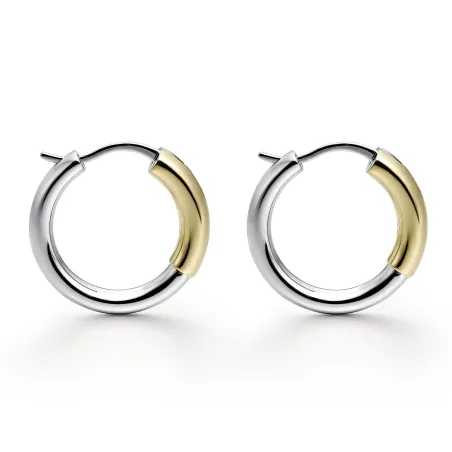 Pendientes Itemporality Aro Plata Baño Rodio y Oro SEA-400-427-UU