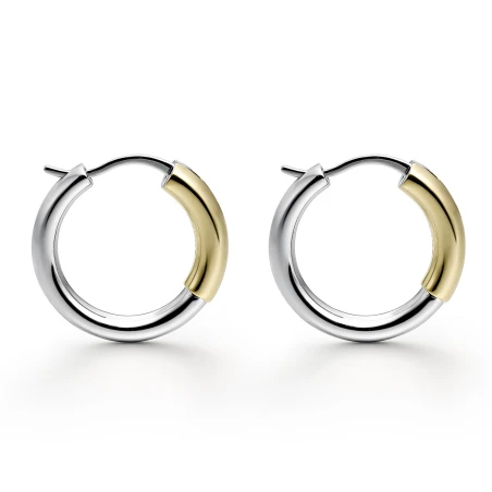 Pendientes Itemporality Aro Plata Baño Rodio y Oro SEA-400-427-UU